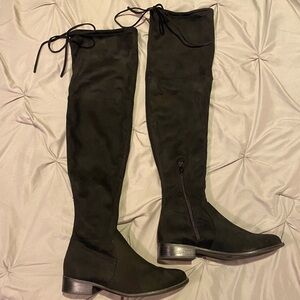 Over the knee black boots